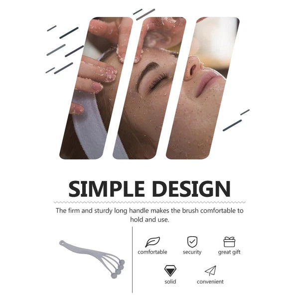 4 Pack Exfoliating Bath Brush Scrubbing with Handle Body Scrubber for Shower