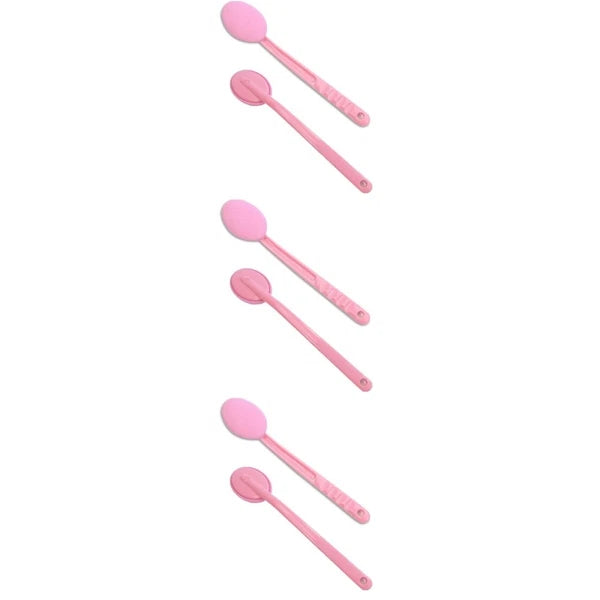 3 Count Bathing and Back Rubbing Brush Soft Body Scrubber Long Handle Shower