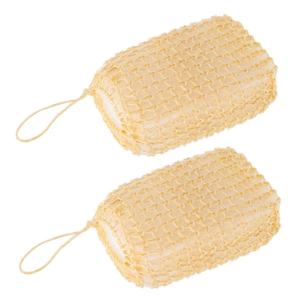 2 Pcs Silk Bath Towel Body Brush Exfoliator Scrubber Sisal Loofah