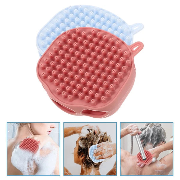 2 Pcs Shampoo Bath Brush Child Exfoliating Body Silicone Shower for