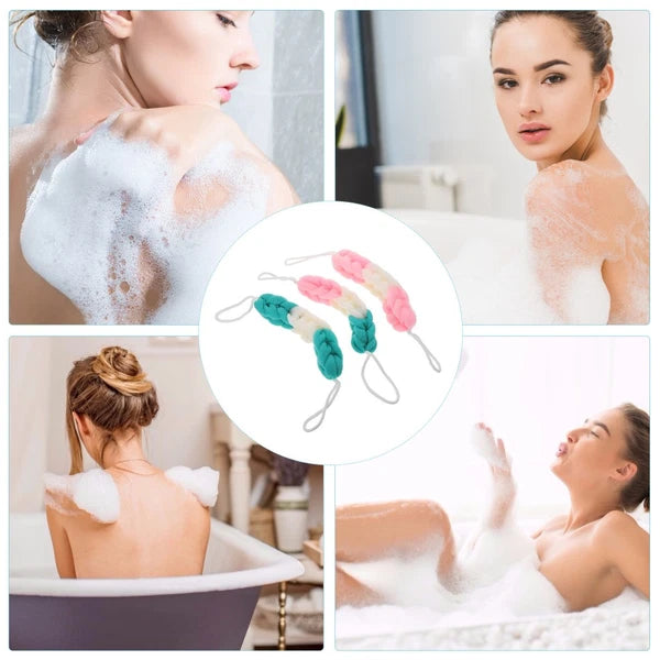 3 Pcs Back Scrubber Bath Towel Man Exfoliating Shower Pouf Loofah Body