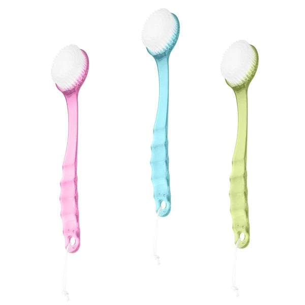 3pcs Long Handle Bath Scrubber Back Brush Massage Brush Shower Brush
