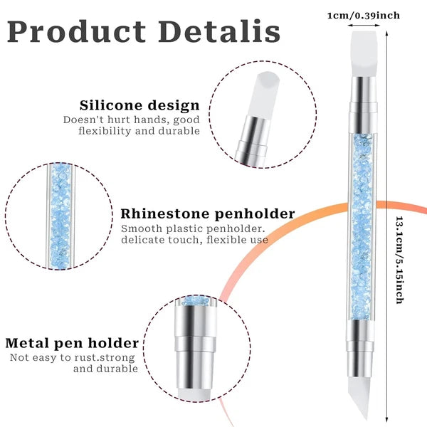 5 Pcs Nail Art Sculpture Pen Dual Tipped Silicone Tools 5 pcs style A