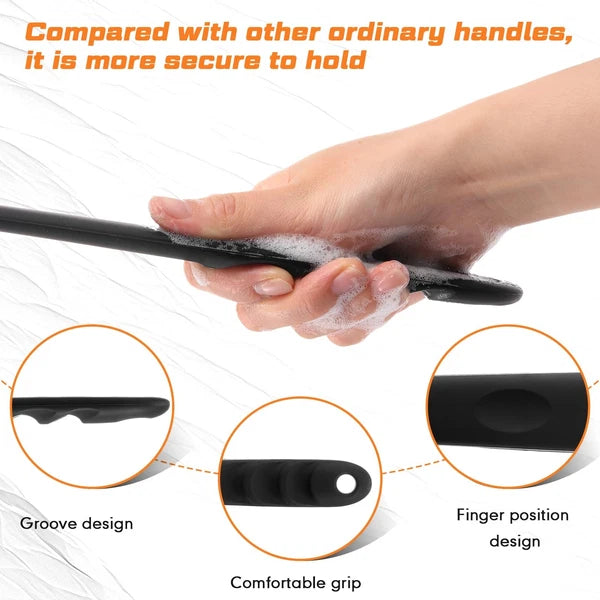 4 Pack Scrubber Anti Slip for Shower, 15 Inch Soft Silicone Bath Body Brush B...