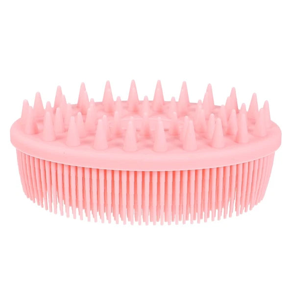 2pcs Silicone Exfoliating Brush Bath and Shampoo Brush Body Scrubber (Pink)