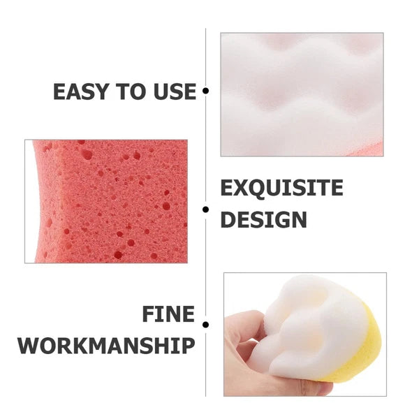 4 Pcs Exfoliating Sponge Shower Tools Scrub Brush for Body