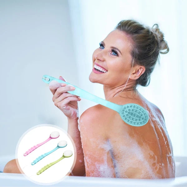 3pcs Long Handle Bath Scrubber Back Brush Massage Brush Shower Brush