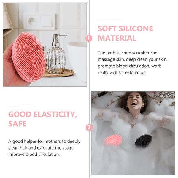 2 Pcs Silicone Bath Brush Toddler Child Children Hair Double-sided