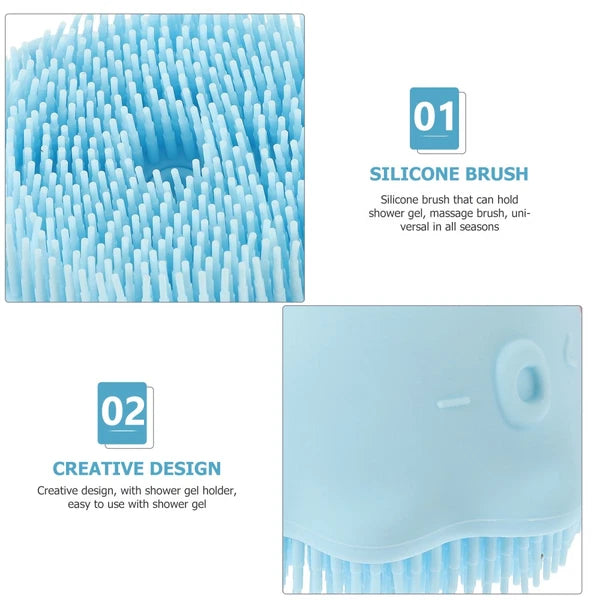 2 Pcs Bath Brush Child Baby Multi-functional Exfoliating Silicone Scrubber