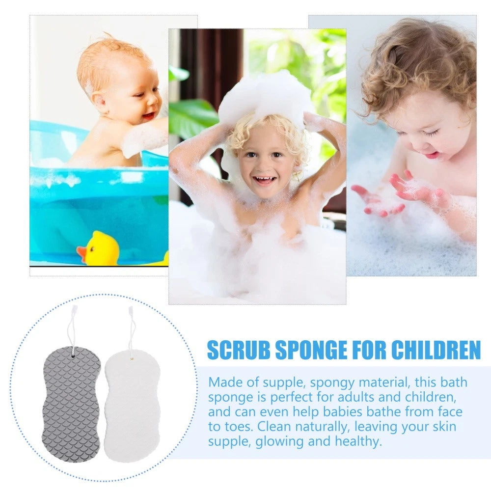 2 Pcs Baby Bath Sponge Child Toddler Shower Scrub Brush for Body Scrubber