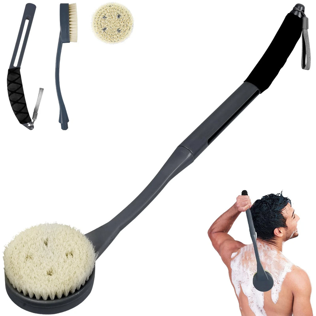 Back Brush Long Handle for Shower, 20.5” Back Bath Brush for Shower, Back Scr...