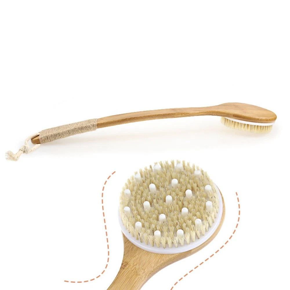 1Pc Exfoliating Back Scrubber Bath Brush with Handle for Smooth Skin Care
