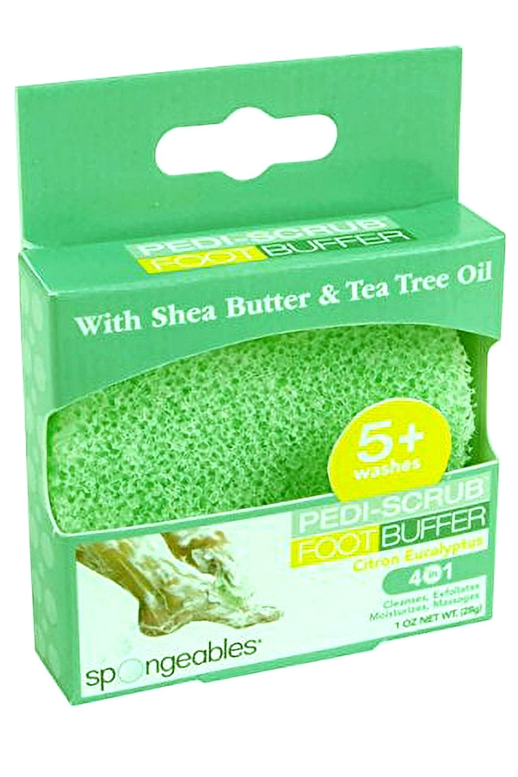 Spongeables 5+ Pedi-Scrub In A Sponge Foot Buffer (Citron Eucalyptus)