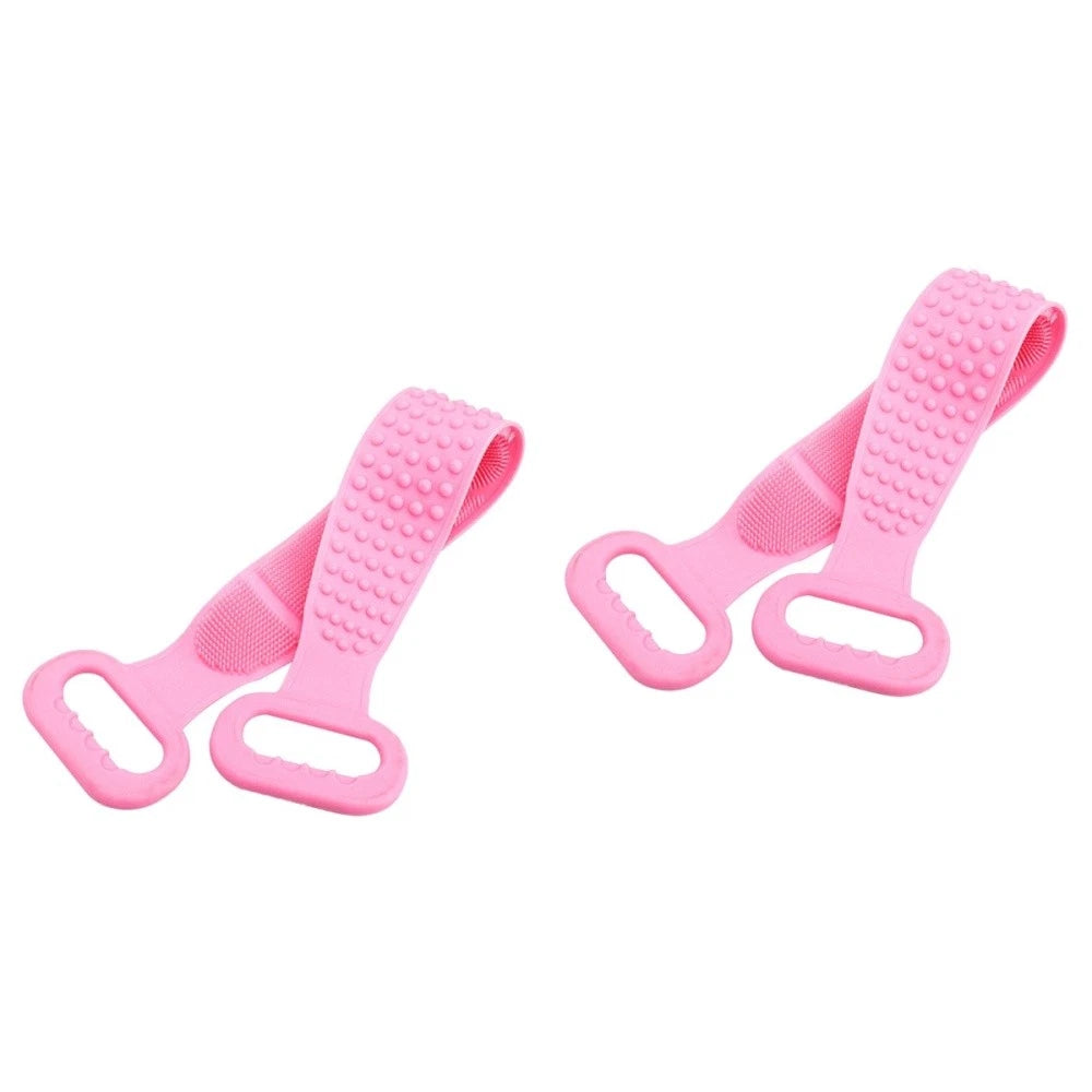 2 Count Bath Brush Body Exfoliating Tool Back Scrubbing Scrubber Silicone