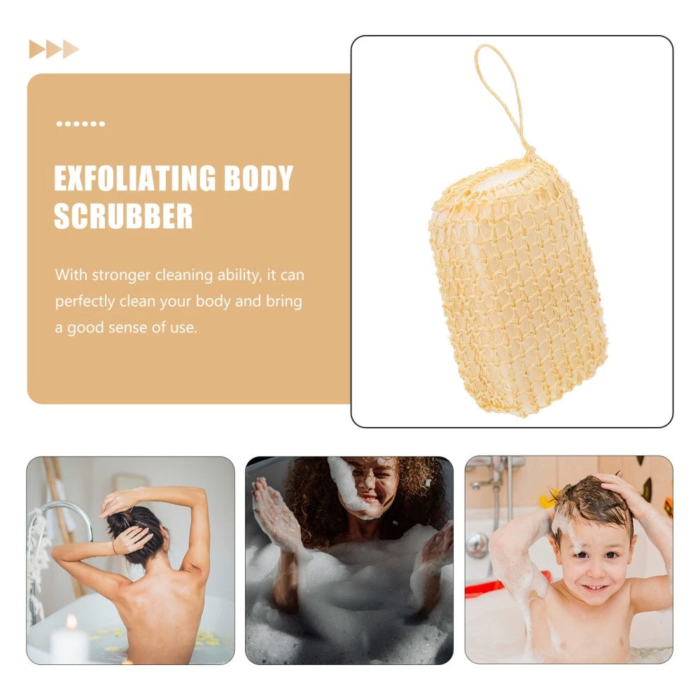 2 Pcs Silk Bath Towel Body Brush Exfoliator Scrubber Sisal Loofah