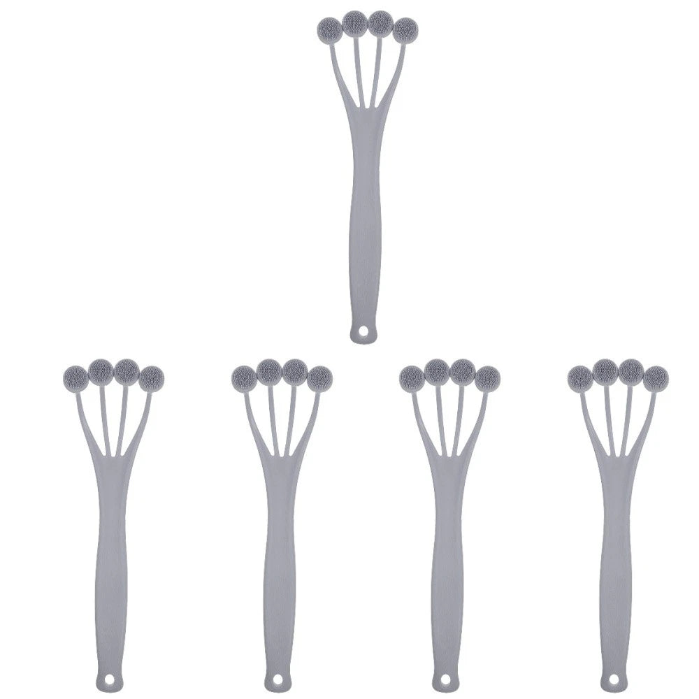 5 Count Exfoliating Bath Brush Shower Back Scrubber for Men Body