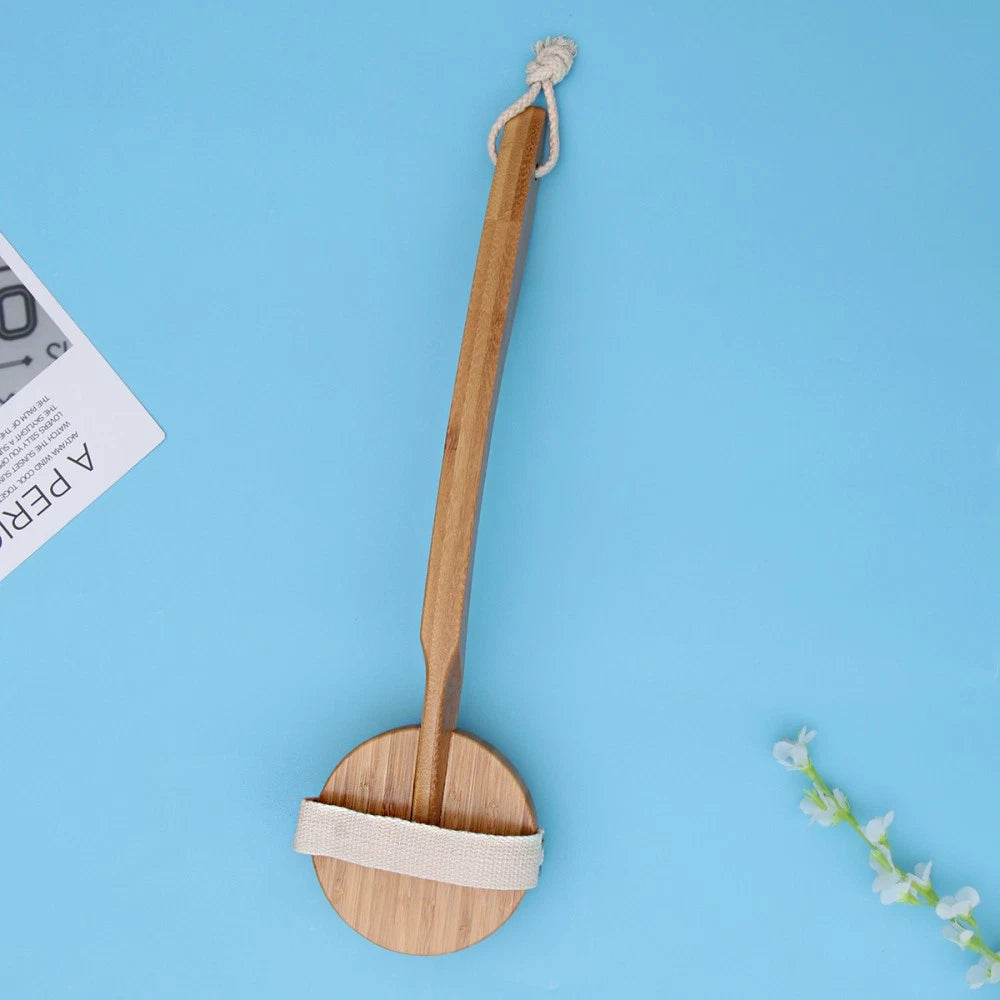 1pc Bristle Bath Brush Long Handle Bath Scrubber Hanging Body Massager SPA