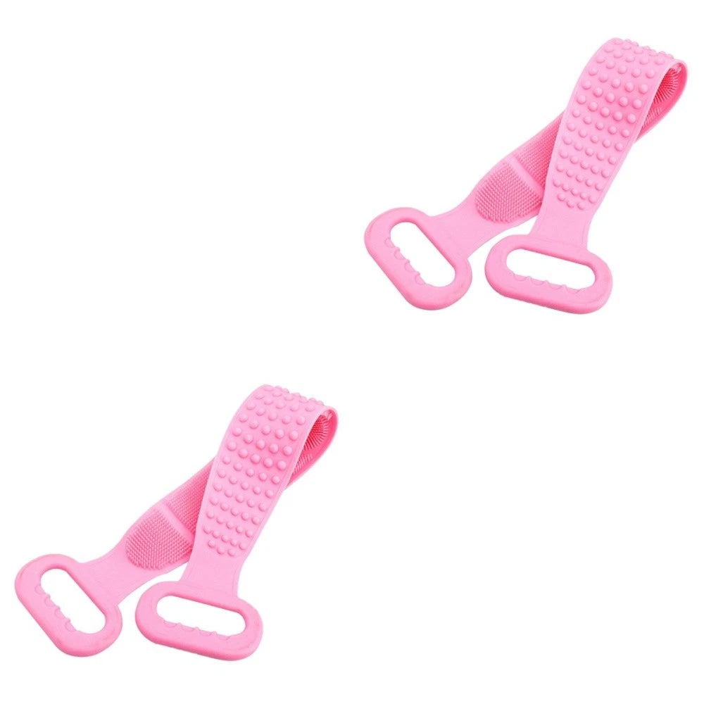 2 Count Bath Brush Body Exfoliating Tool Back Scrubbing Scrubber Silicone