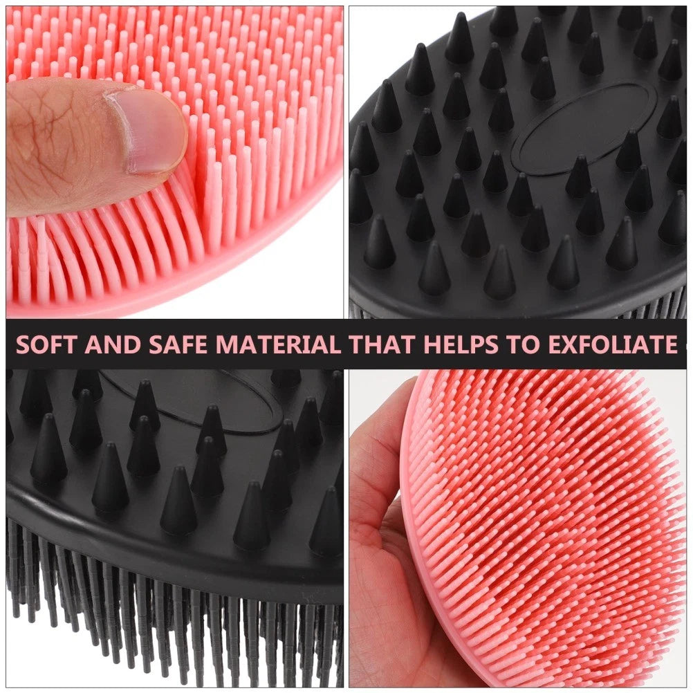 2 Pcs Silicone Bath Brush Toddler Child Children Hair Double-sided