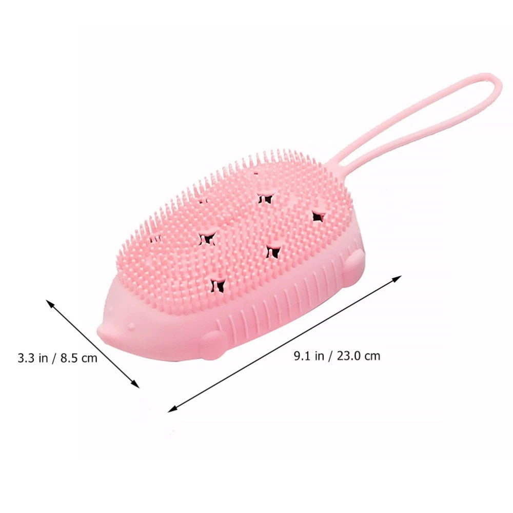 Bath Brush Scrubber Silicone Body Shower Baby Child Double Sided Portable