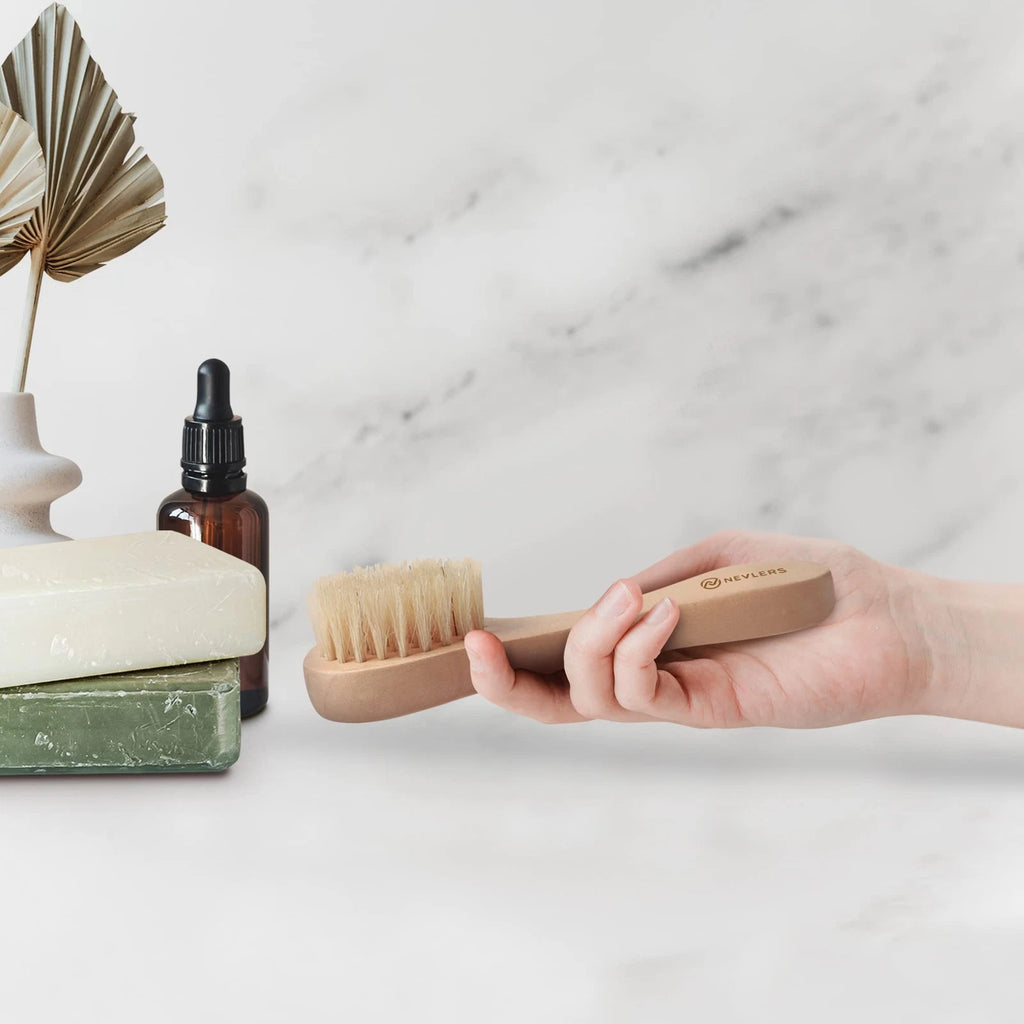 Brush Long Shower Scrubber Body Natural Boar Bristle Dry Set Detachable Massage