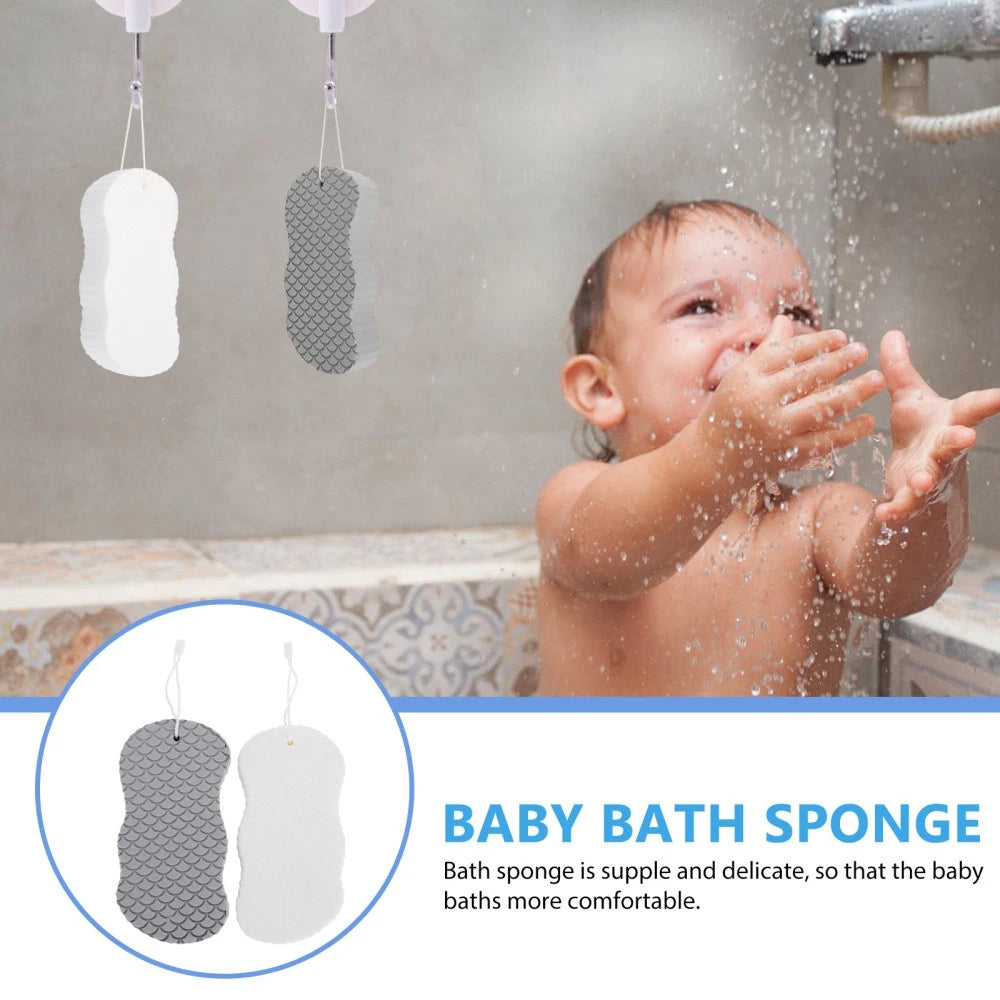 2 Pcs Baby Bath Sponge Child Toddler Shower Scrub Brush for Body Scrubber