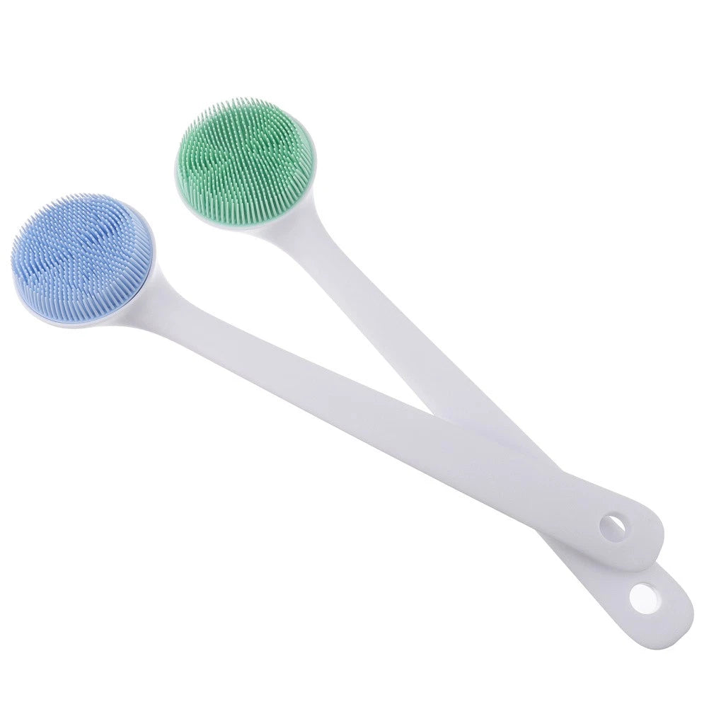 2Pcs Long Handle Bath Scrub Shower Body Brushes Massage Cleaning Scrubbers