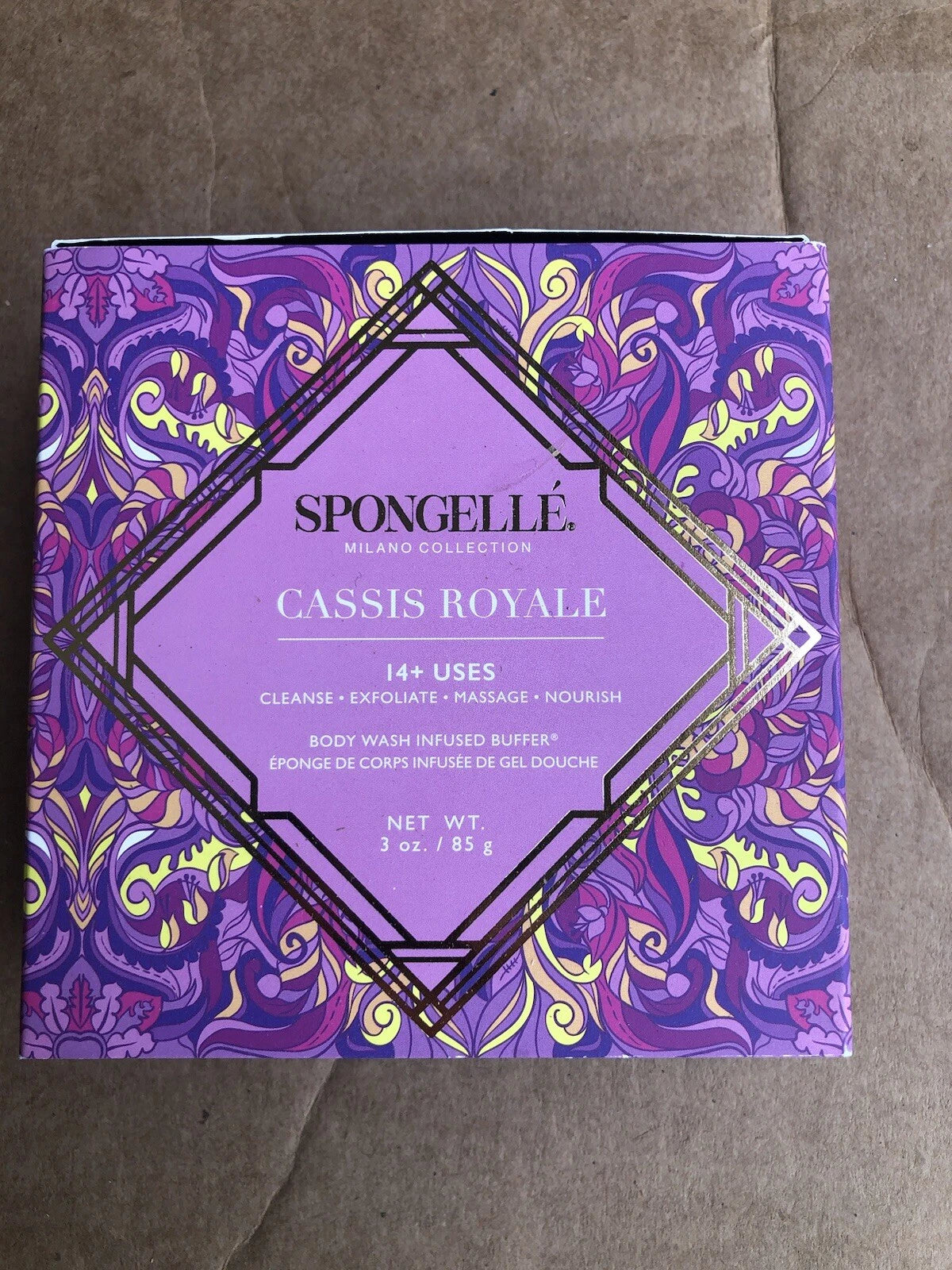 Spongellé Cassis Royale is a body wash-infused buffer Milano Northern Italy.