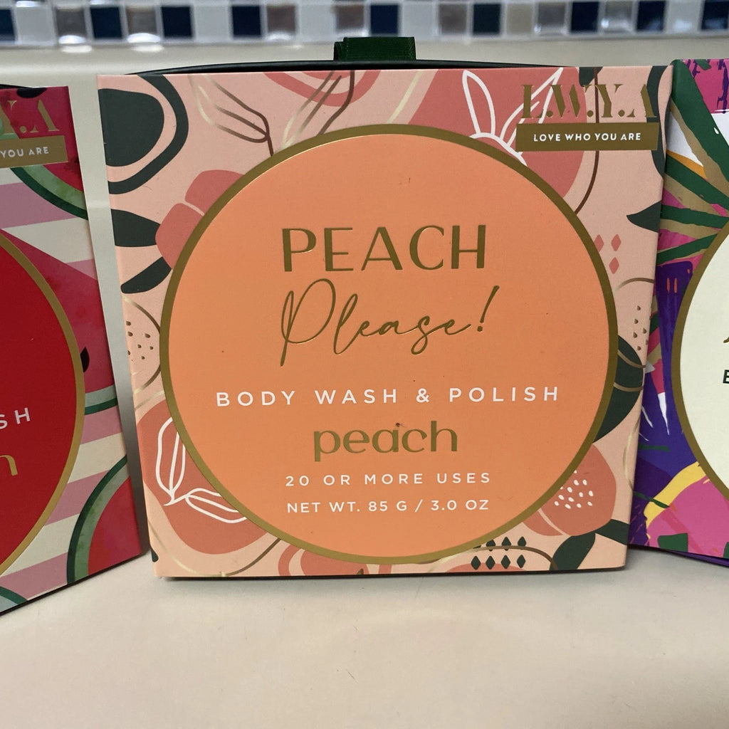 3 L.W.Y.A Watermelon & Tropic Coconut Peach Please! Body Wash & Polish  3.0 Oz