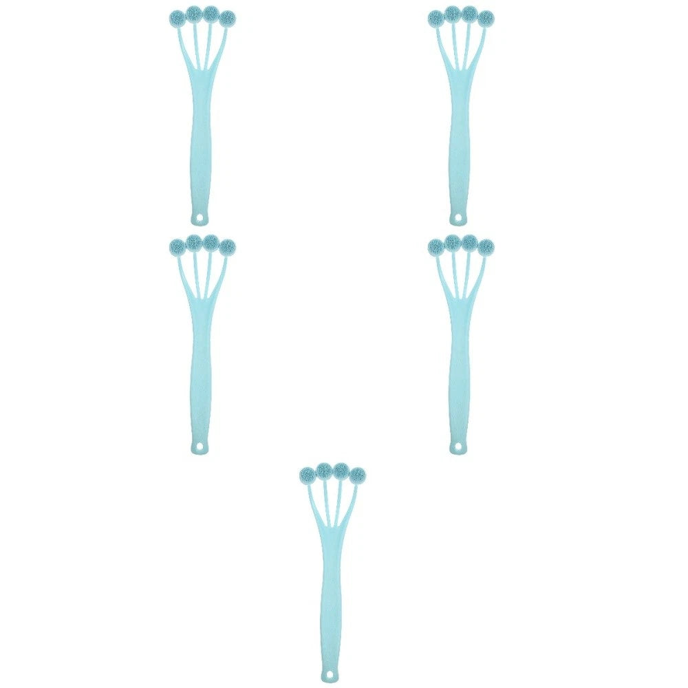 5 Pieces Exfoliating Bath Brush Man Miss Body Scrub Shower Long Handle Back