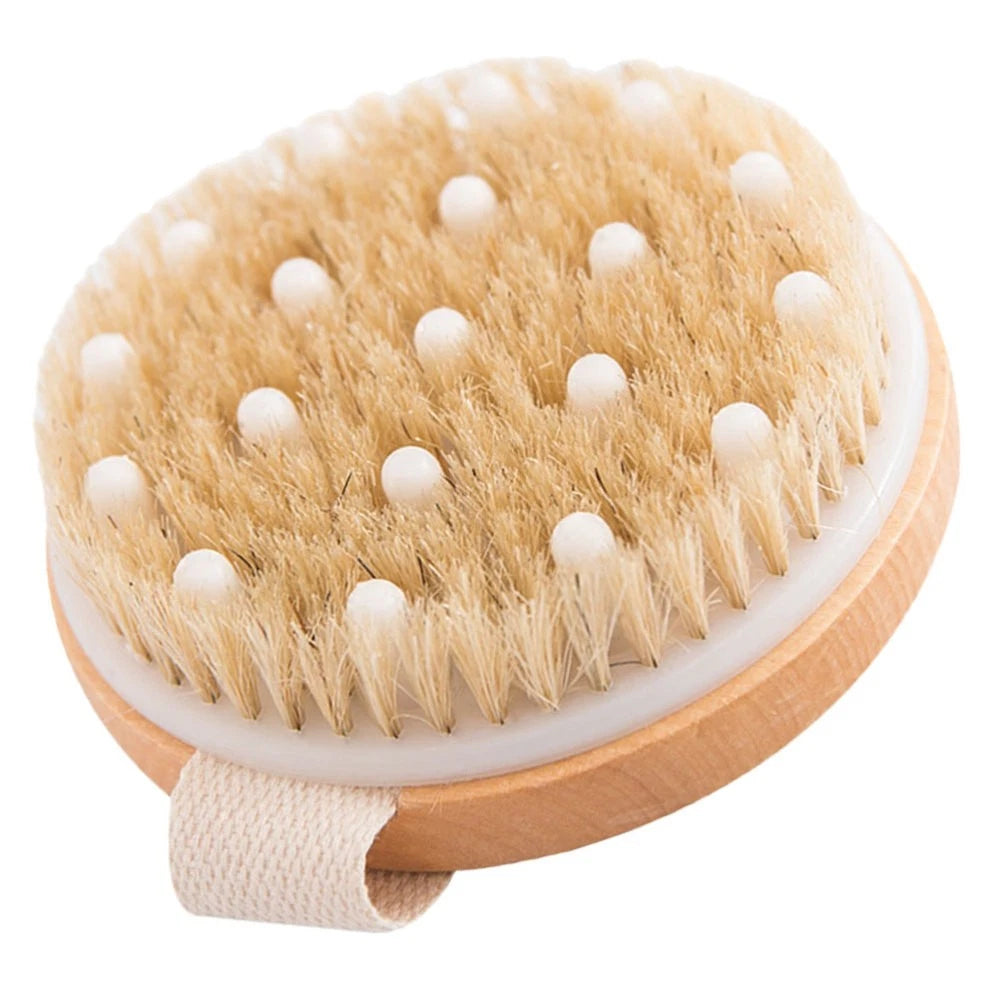 1PC Fine Wood Bath Brush Exfoliating Massage Brush (Khaki) Shower Brush