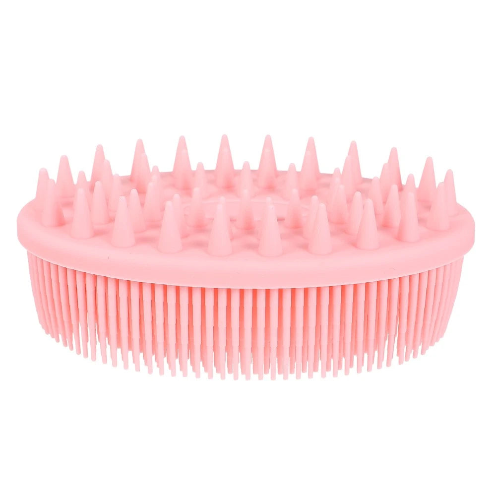 2pcs Silicone Exfoliating Brush Bath and Shampoo Brush Body Scrubber (Pink)
