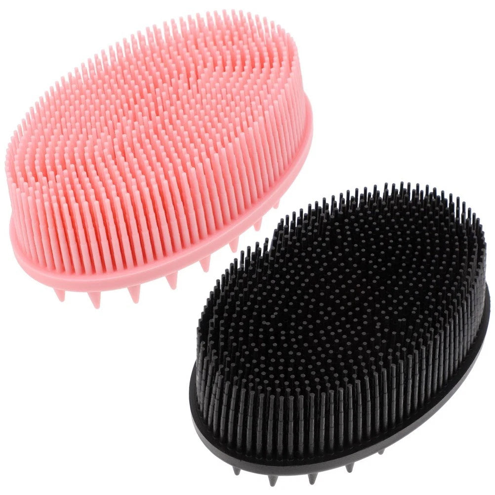 2 Pcs Silicone Bath Brush Toddler Child Children Hair Double-sided