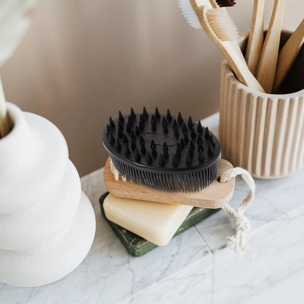 2 Pcs Silicone Bath Brush Toddler Child Children Hair Double-sided