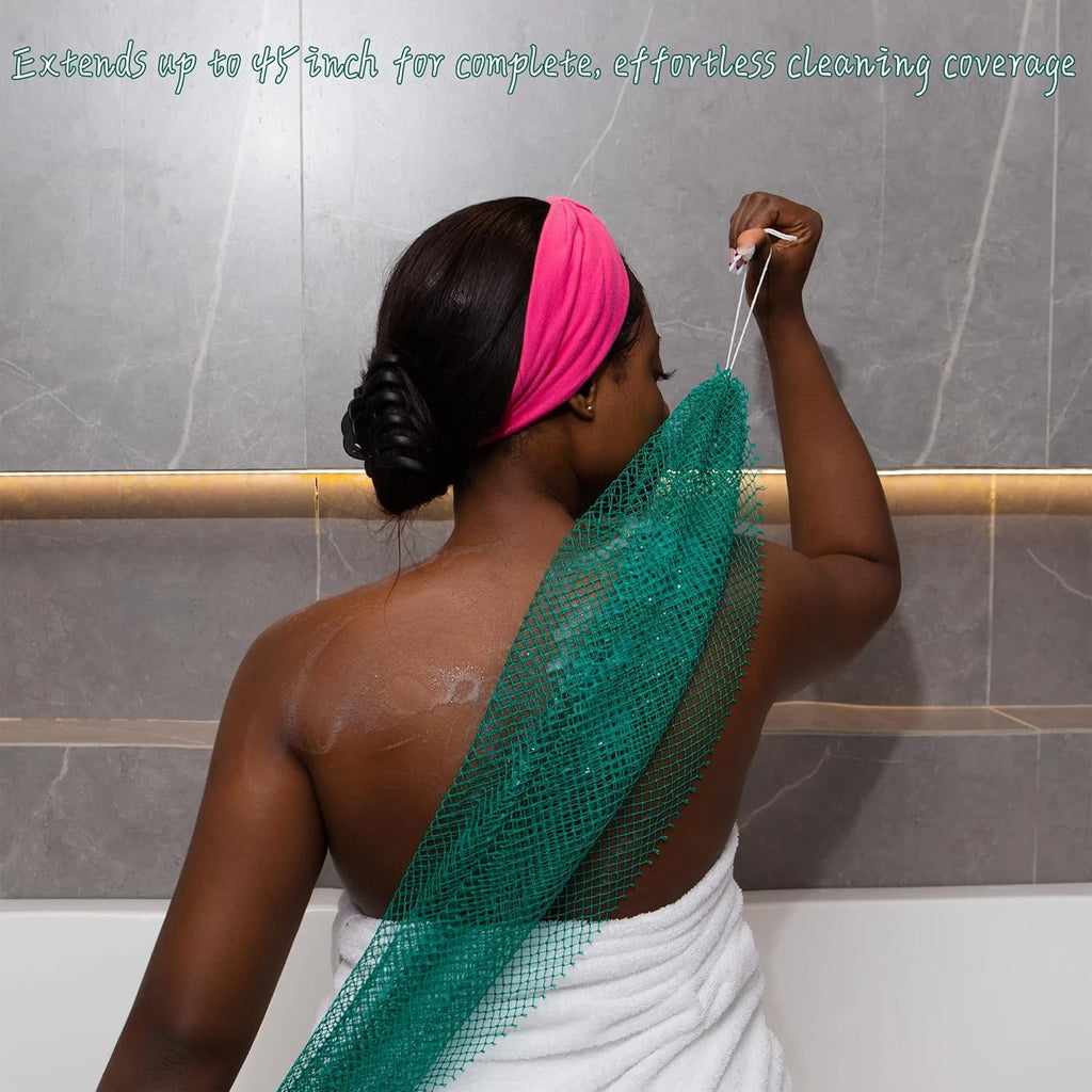 African Net Sponge Authentic - 4 Pieces Gentle Exfoliating Scrubber for All Skin