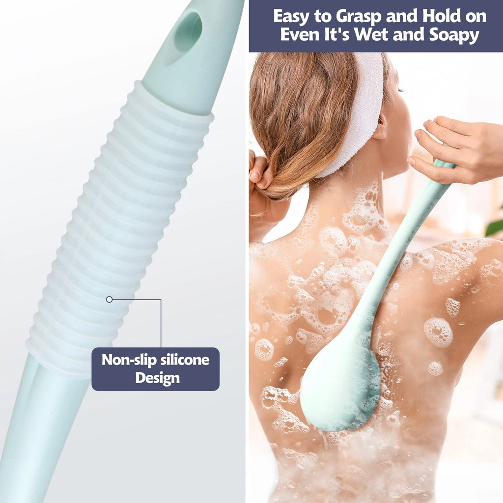 Back Bath Brush Long Handle for Shower - Soft Brush for Men & Women(16.4" Long)