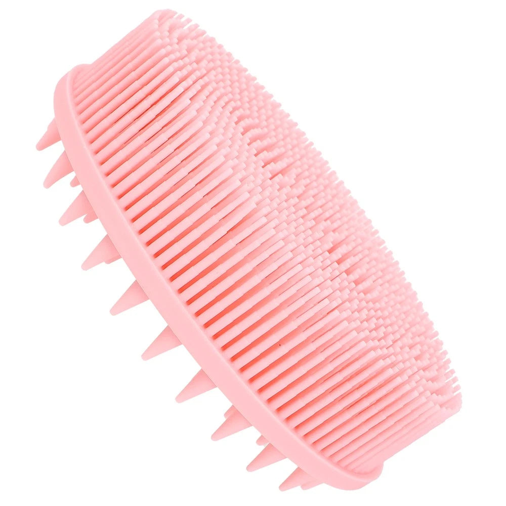 2pcs Silicone Exfoliating Brush Bath and Shampoo Brush Body Scrubber (Pink)