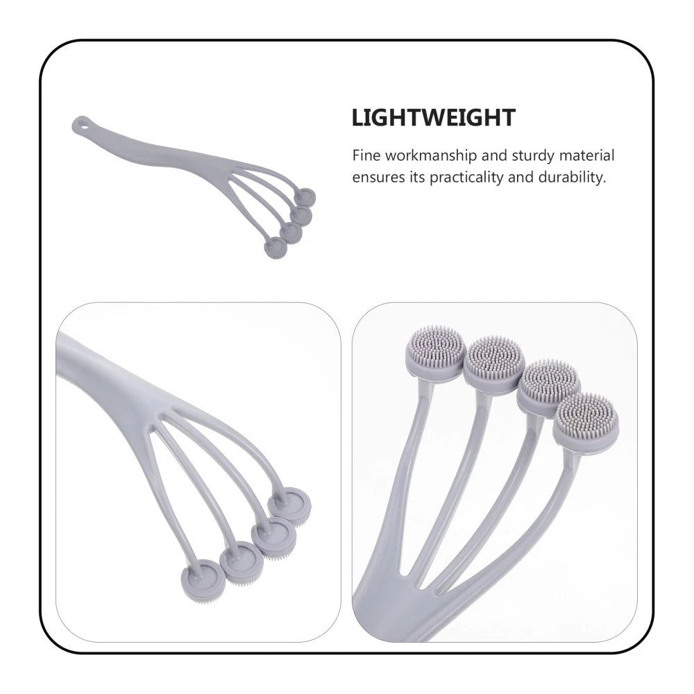 4 Pack Exfoliating Bath Brush Scrubbing with Handle Body Scrubber for Shower