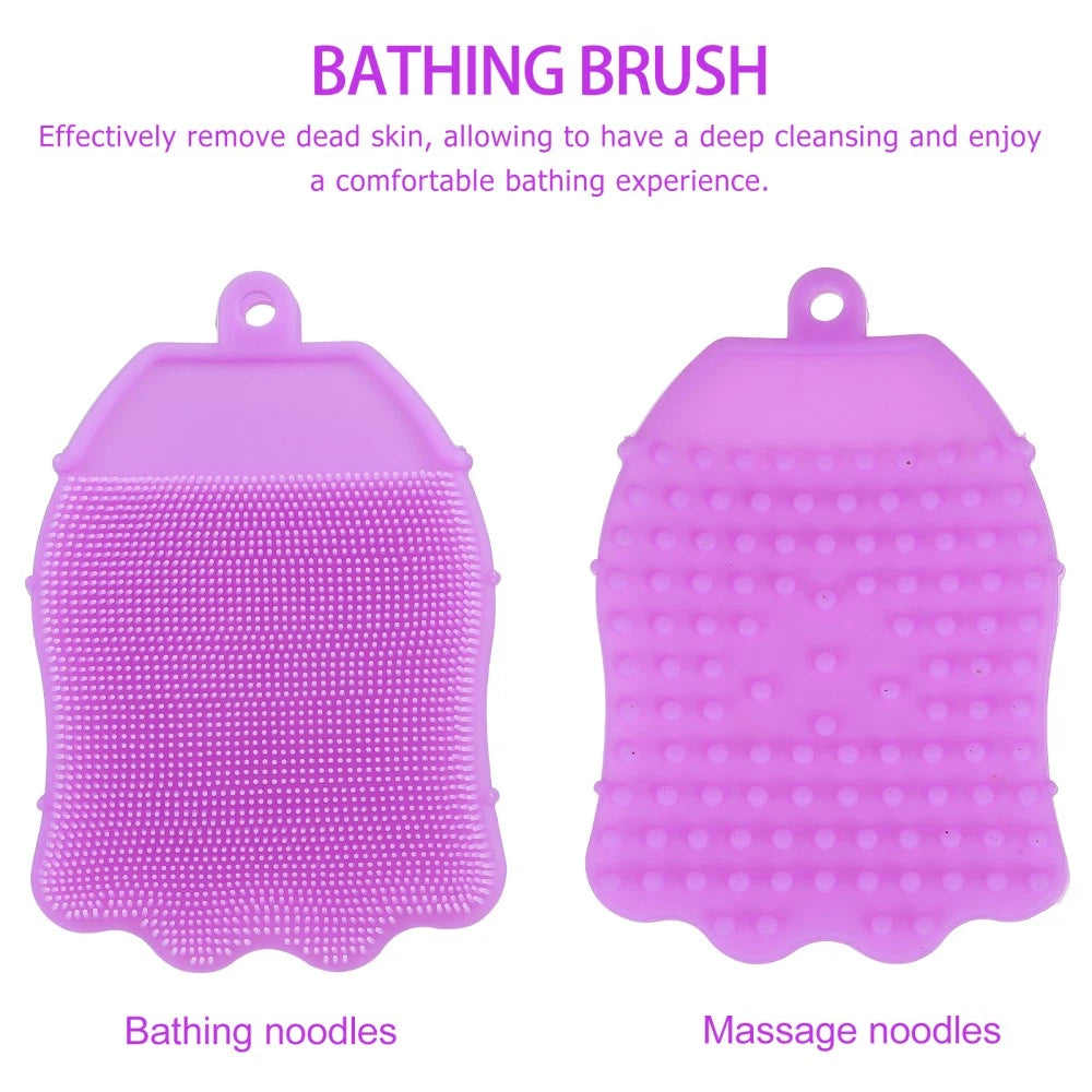 Silicone Hair Shampoo Child Shower Brush with Dispenser Kids Bath