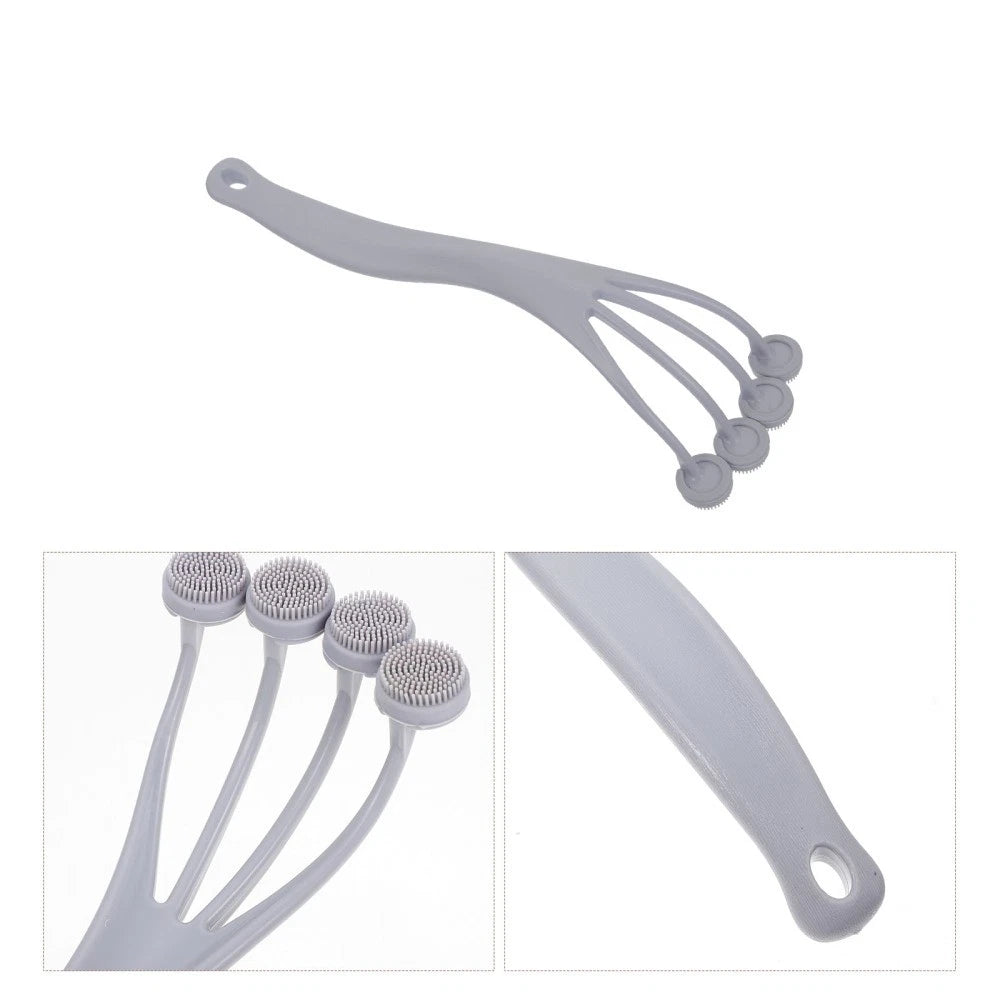 4 Pack Exfoliating Bath Brush Scrubbing with Handle Body Scrubber for Shower