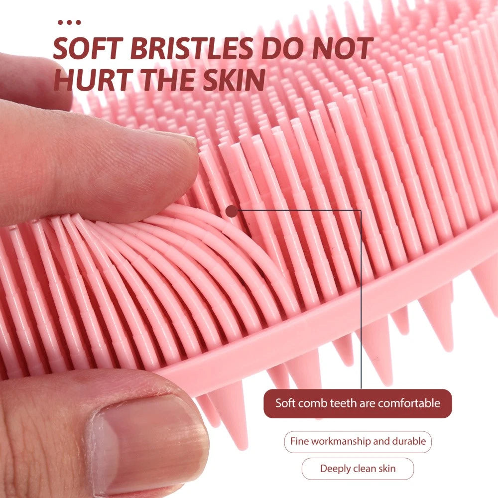 Set of 4 Silicone Bath Brush Child Shampoo Shower Scrubber