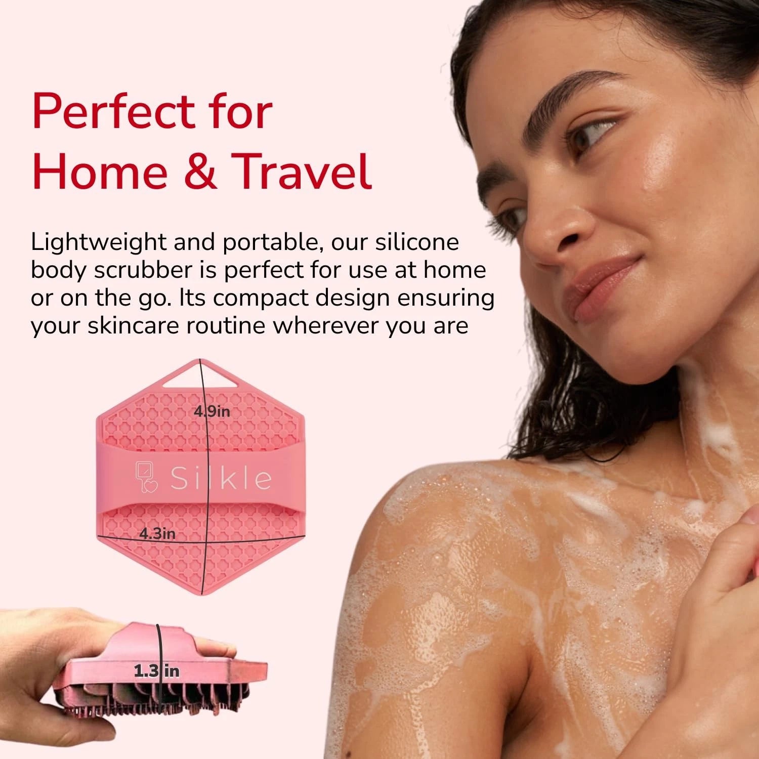 Silicone Body Scrubber - Exfoliating Bath Brush for Gentle Cleansing