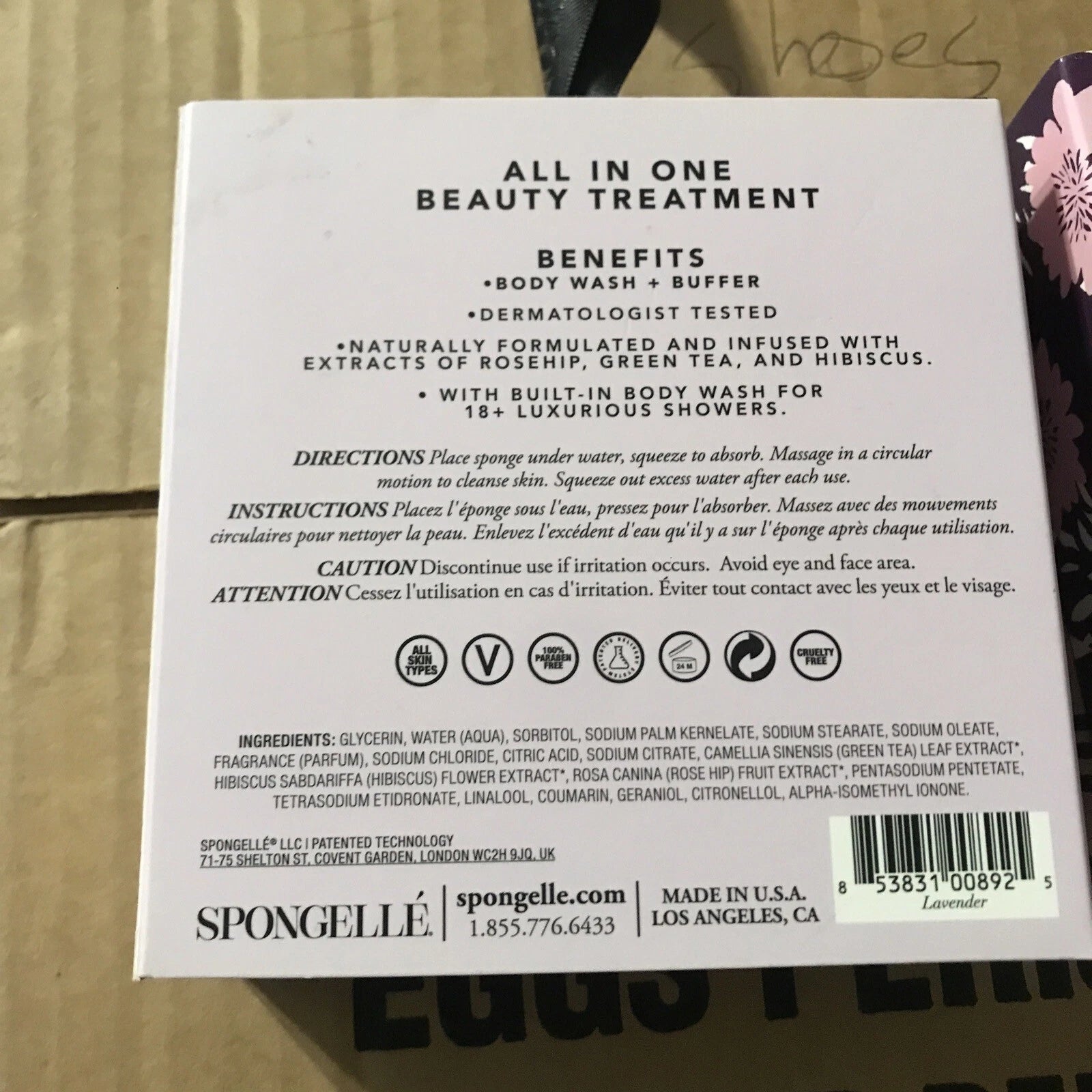 Spongellé Body Wash Infused Buffer - Lavender Vanilla  And Lavender 14/18+ Uses