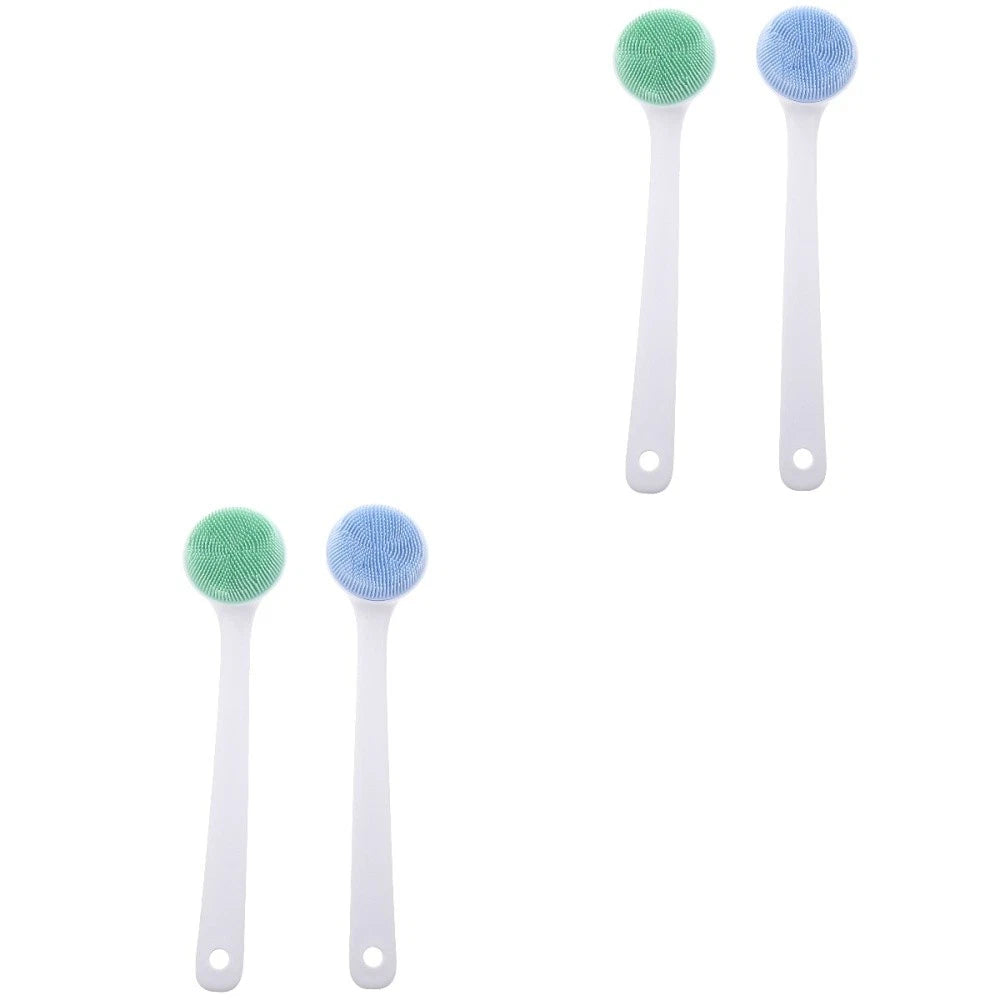 2Pcs Long Handle Bath Scrub Shower Body Brushes Massage Cleaning Scrubbers