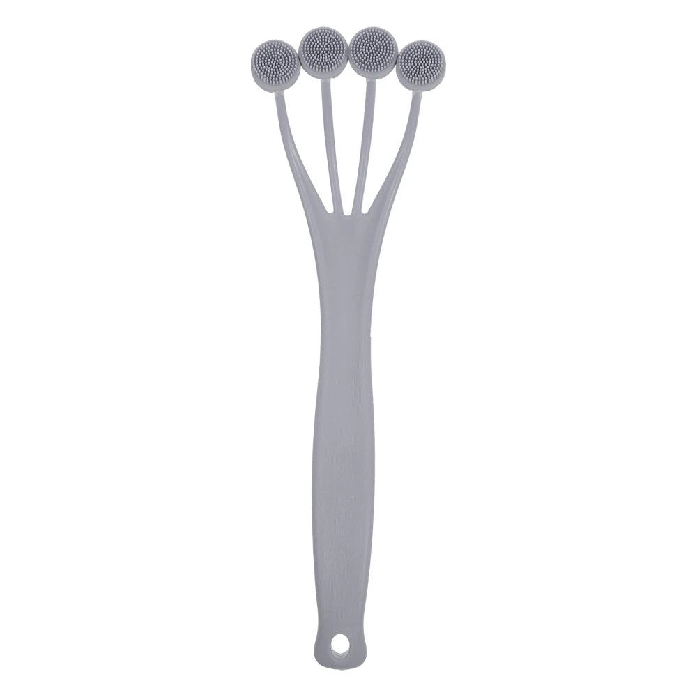 4 Pack Exfoliating Bath Brush Scrubbing with Handle Body Scrubber for Shower