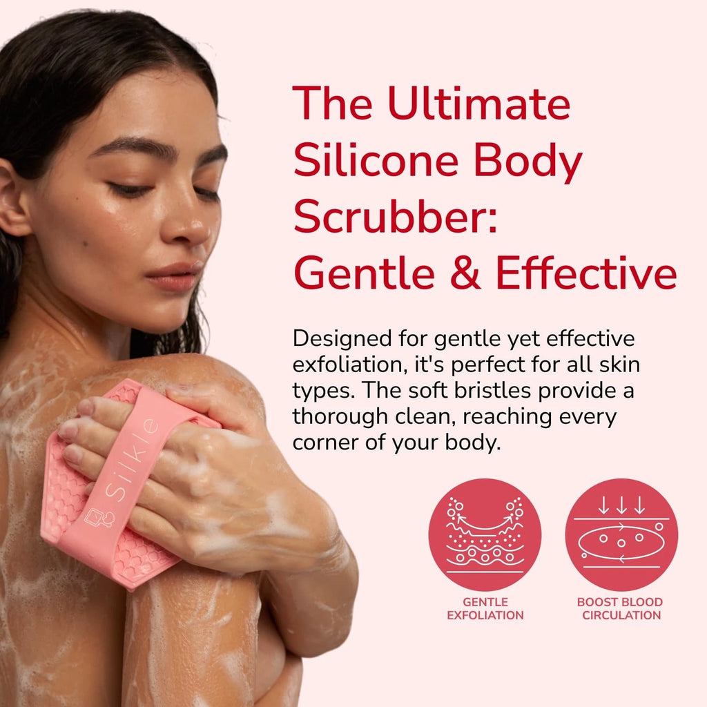 Silicone Body Scrubber - Exfoliating Bath Brush for Gentle Cleansing
