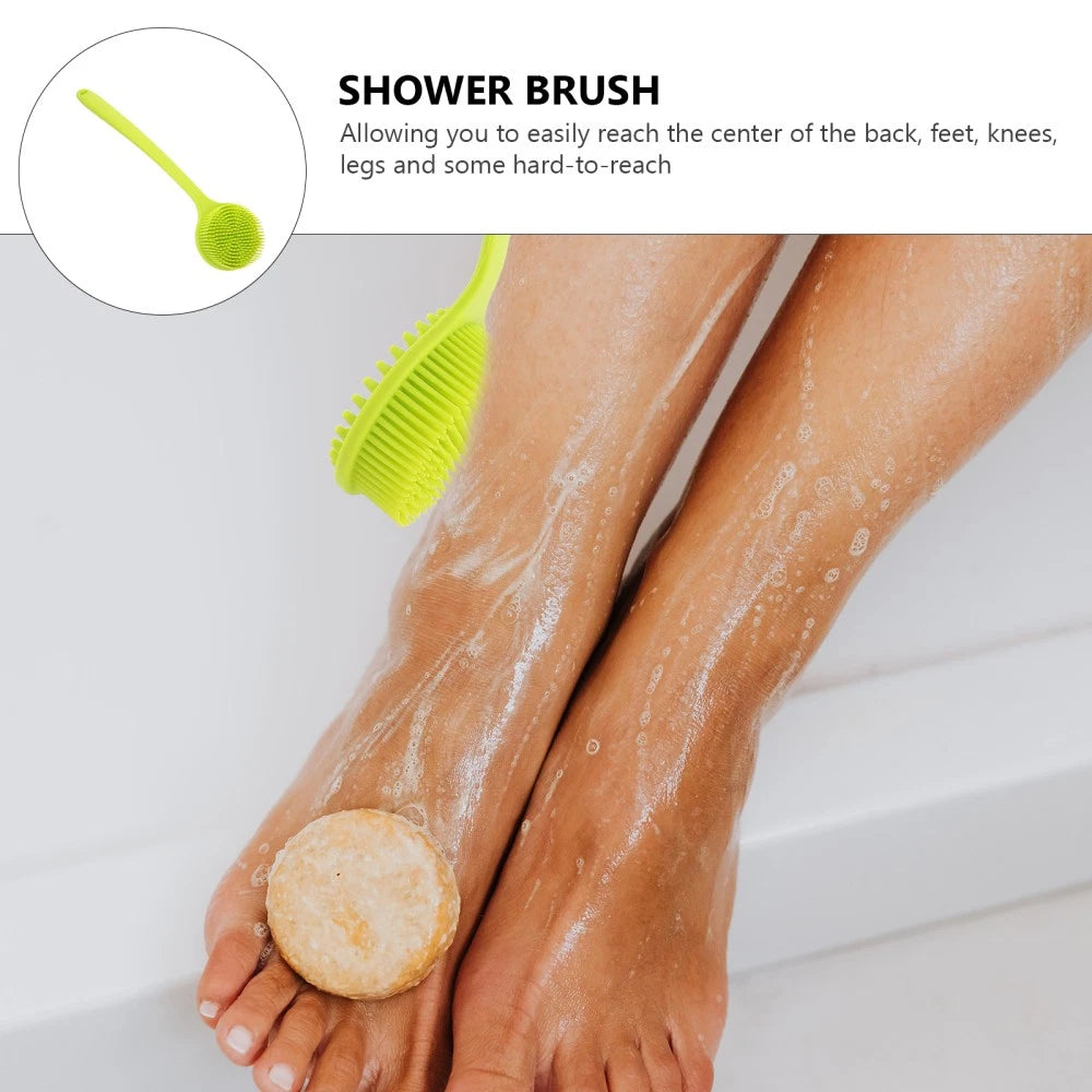 Long Handle Bath Brush Supple Silicone Made Back Scrub Bath Brush for Home