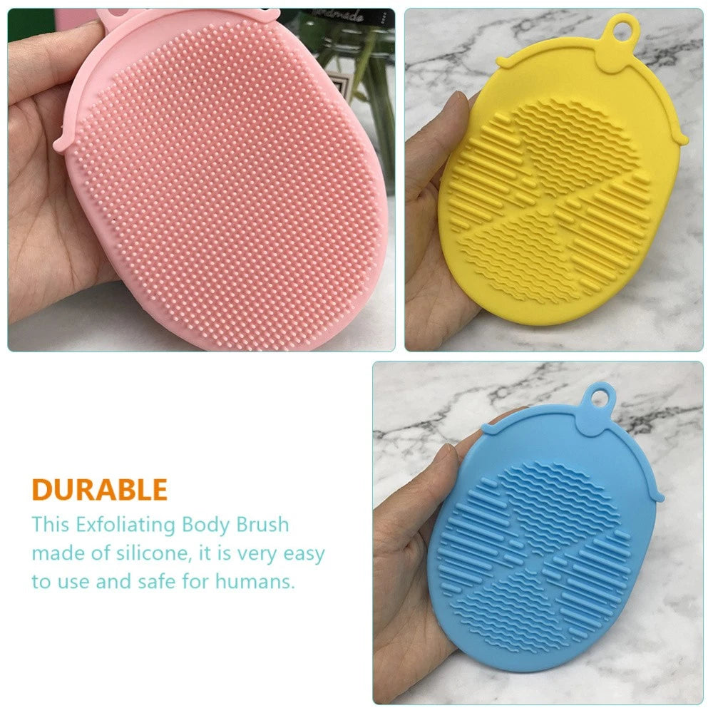 3 Pcs Bath Brush Skin Exfoliator Scrubber Silicone Body Scrubbers Back Shower