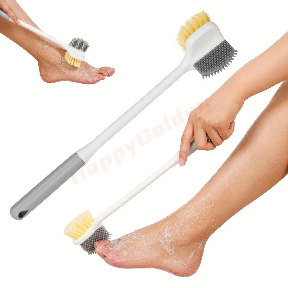 1x Ergonomic Long-Handle Foot Scrubber Multi-Functional Shower Brush for Elderly