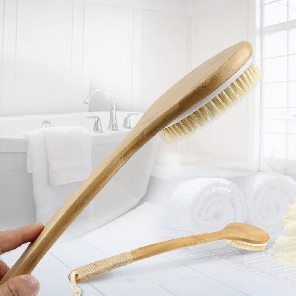 1Pc Exfoliating Back Scrubber Bath Brush with Handle for Smooth Skin Care